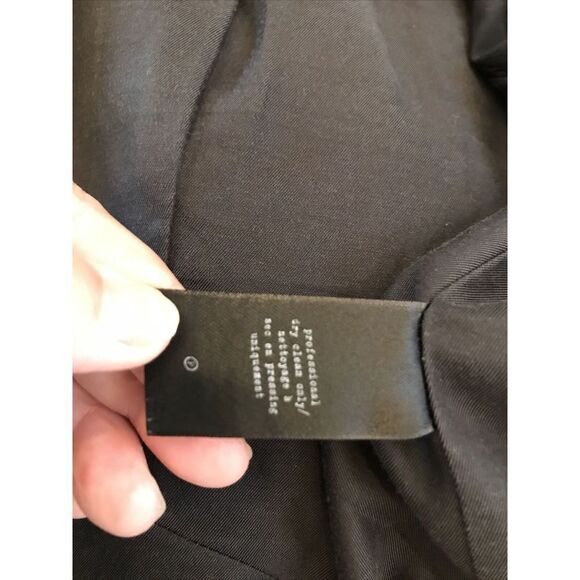 Rag & Bone Kato Silk Draped Scarf Blazer Women 10 Lined Buttons Black Pockets - Picture 11 of 15